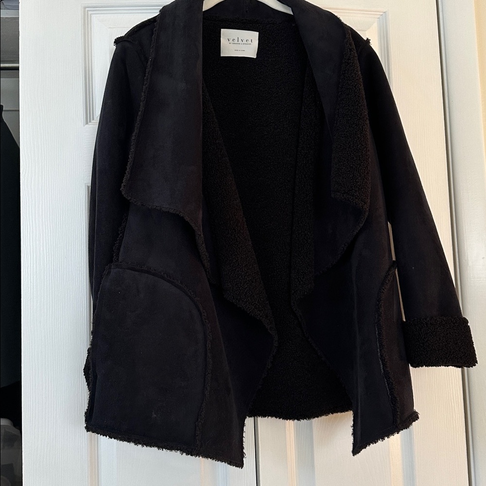 Velvet by Graham & Spencer -  Faux Shearling  Jacket, faux shearling trim/lining